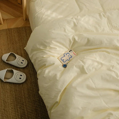 Washed Cotton Solid Bedding Set - WhisperLinens