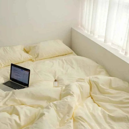 Washed Cotton Solid Bedding Set - WhisperLinens