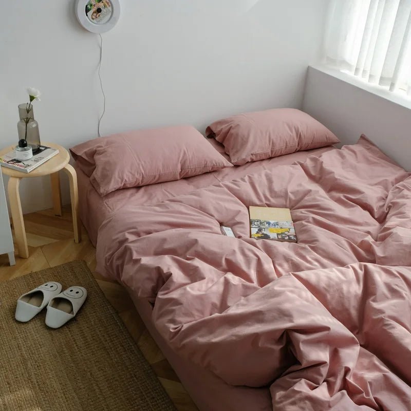 Washed Cotton Solid Bedding Set - WhisperLinens