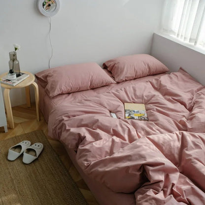 Washed Cotton Solid Bedding Set - WhisperLinens