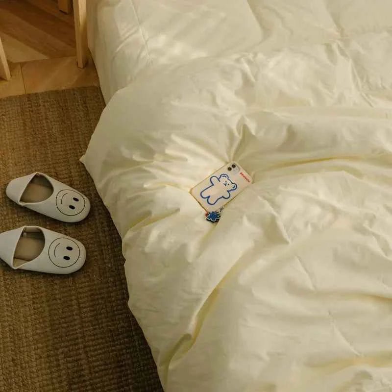 Washed Cotton Solid Bedding Set - WhisperLinens
