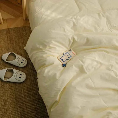 Washed Cotton Solid Bedding Set - WhisperLinens