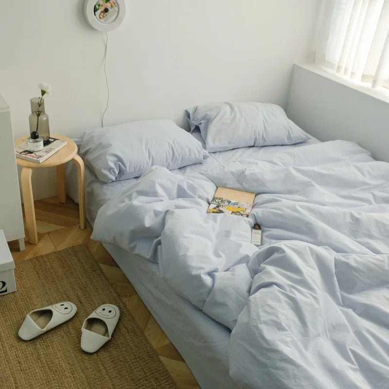 Washed Cotton Solid Bedding Set - WhisperLinens
