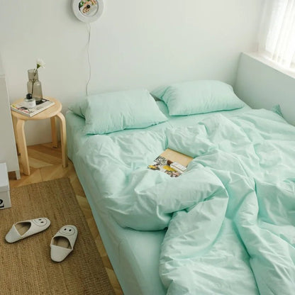 Washed Cotton Solid Bedding Set - WhisperLinens
