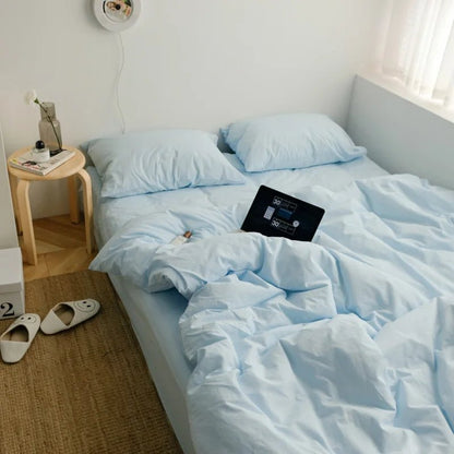 Washed Cotton Solid Bedding Set - WhisperLinens