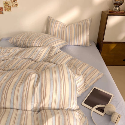 Washed Cotton Stripe Bedding Collection - WhisperLinens