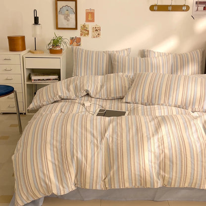 Washed Cotton Stripe Bedding Collection - WhisperLinens