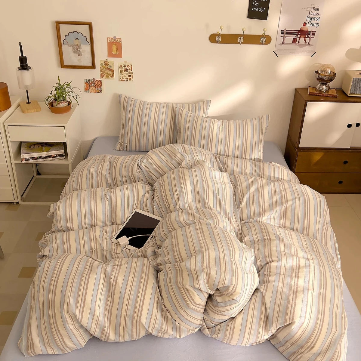 Washed Cotton Stripe Bedding Collection - WhisperLinens