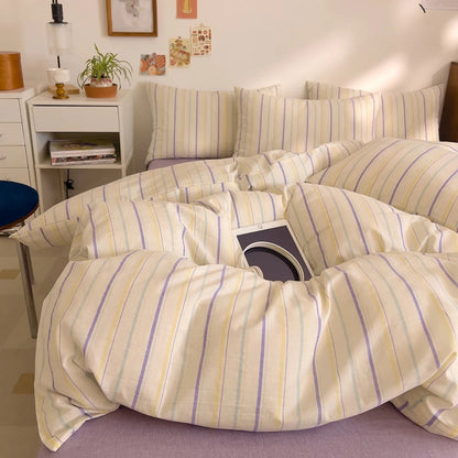 Washed Cotton Stripe Bedding Collection - WhisperLinens