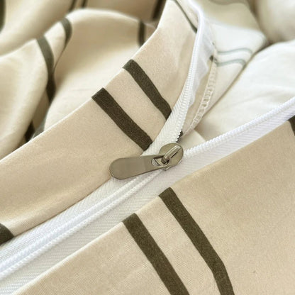 Washed Cotton Thin Stripe Bedding Collection - WhisperLinens