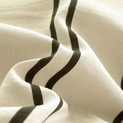 Washed Cotton Thin Stripe Bedding Collection - WhisperLinens