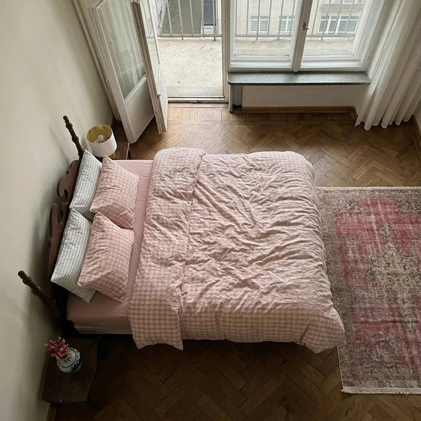Washed Gingham Cotton Bedding Collection - WhisperLinens