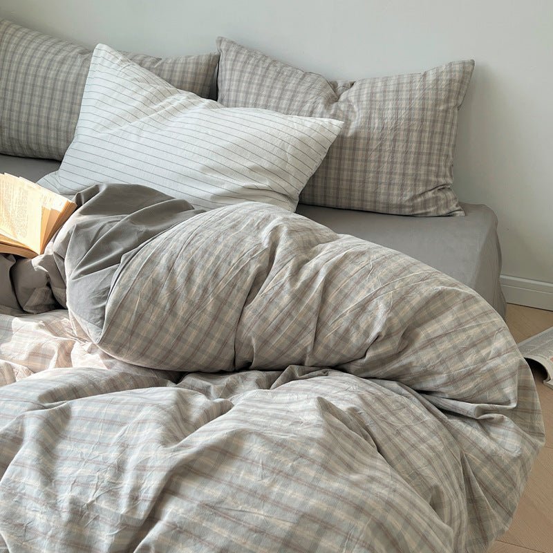 Washed Gingham Cotton Bedding Collection - WhisperLinens