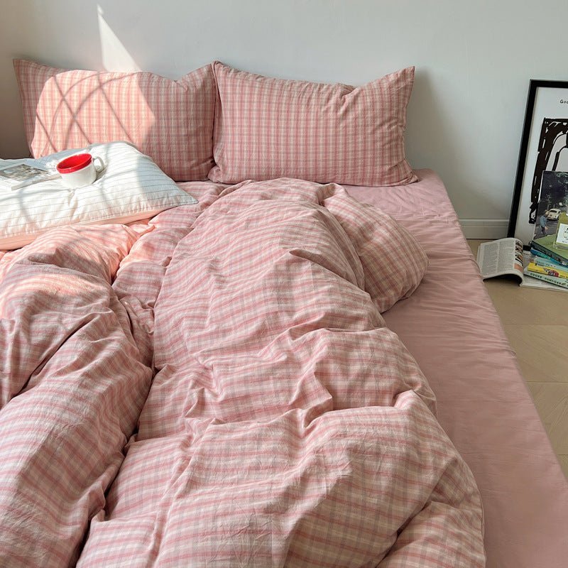 Washed Gingham Cotton Bedding Collection - WhisperLinens