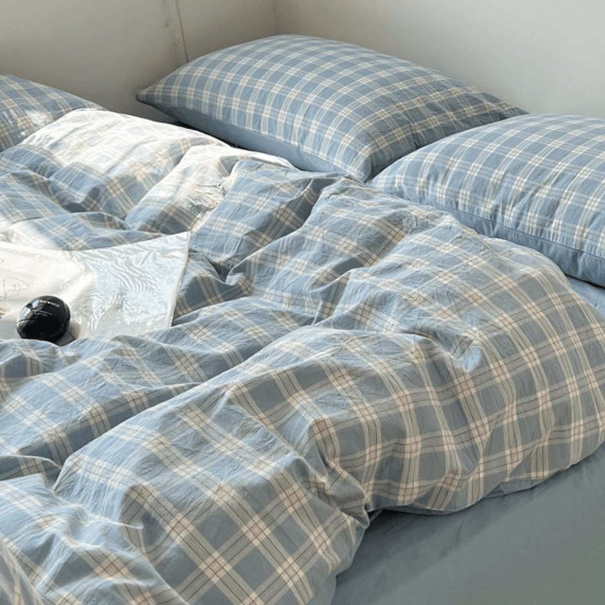 Washed Gingham Cotton Bedding Collection - WhisperLinens