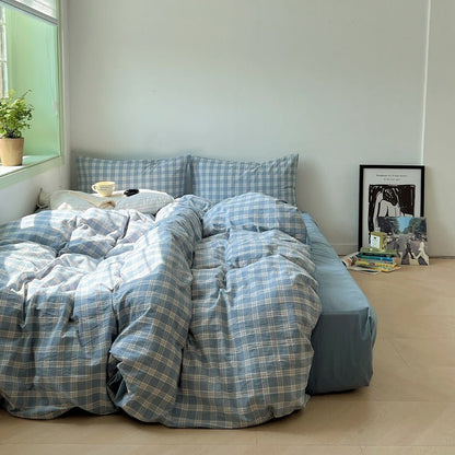 Washed Gingham Cotton Bedding Collection - WhisperLinens
