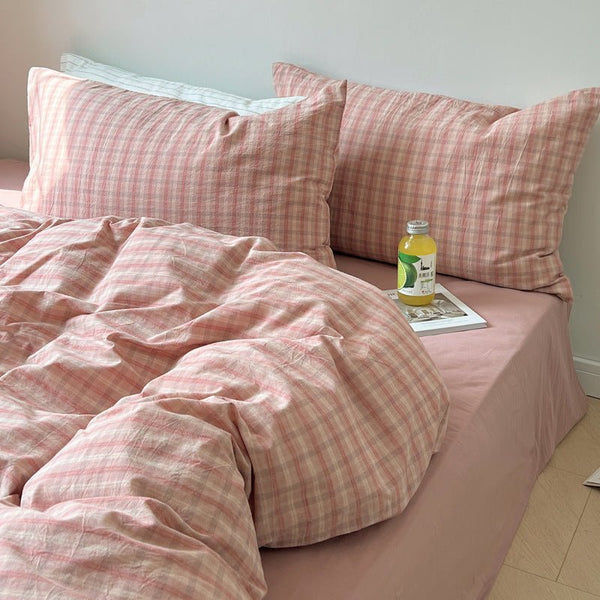Washed Gingham Cotton Bedding Collection - WhisperLinens