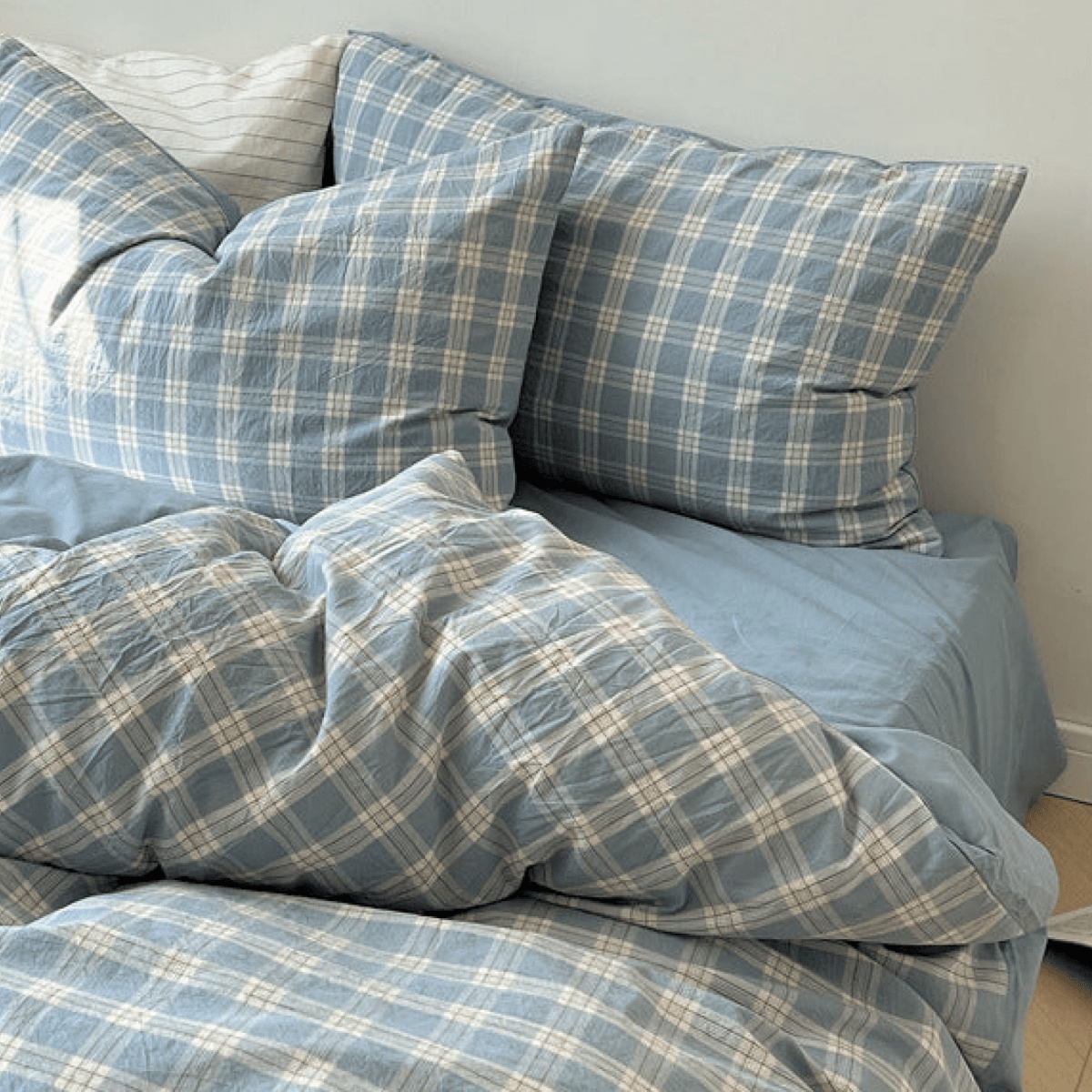 Washed Gingham Cotton Bedding Collection - WhisperLinens