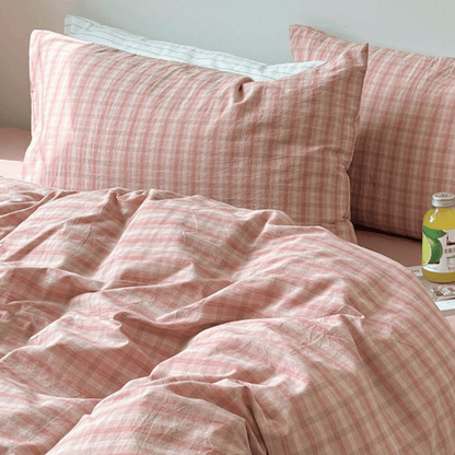 Washed Gingham Cotton Bedding Collection - WhisperLinens
