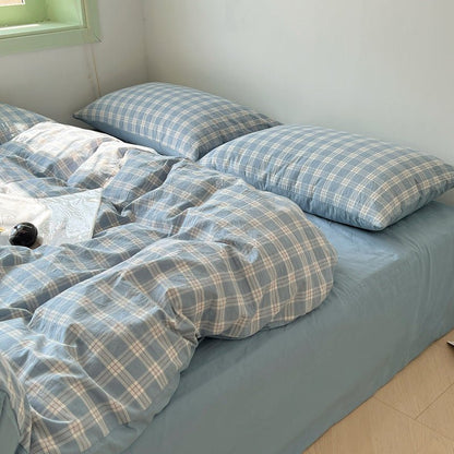 Washed Gingham Cotton Bedding Collection - WhisperLinens