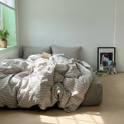 Washed Gingham Cotton Bedding Collection - WhisperLinens