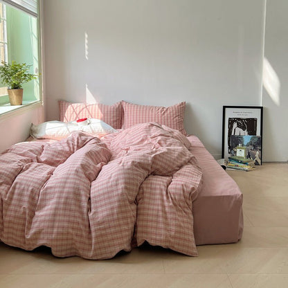 Washed Gingham Cotton Bedding Collection - WhisperLinens