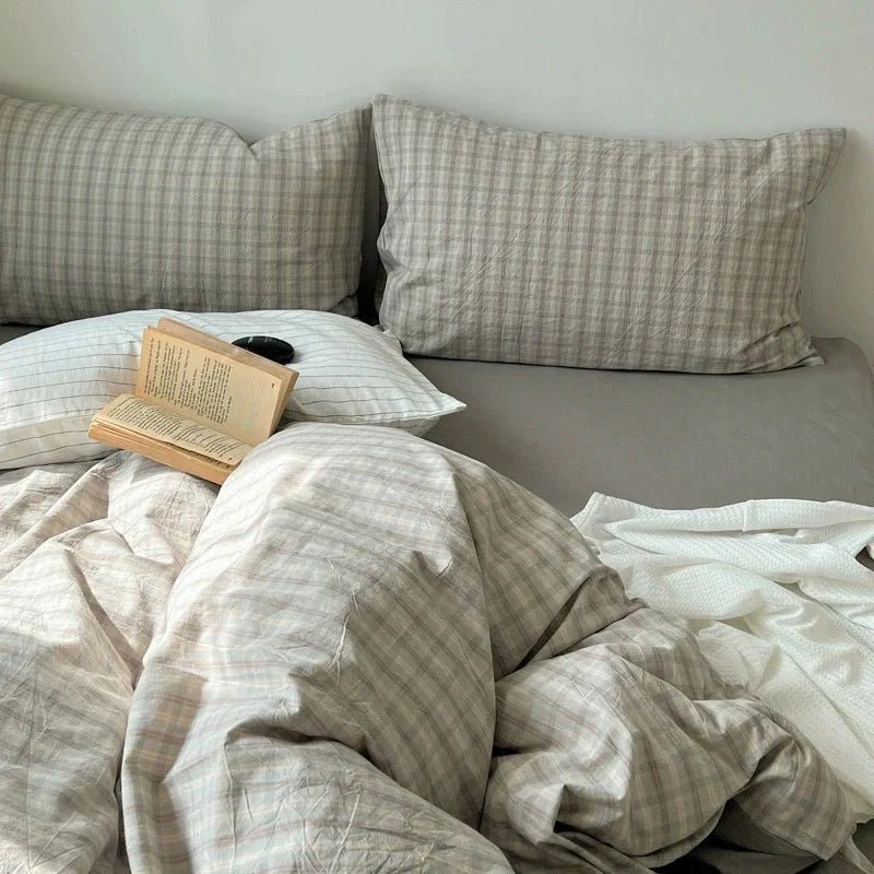 Washed Gingham Cotton Bedding Collection - WhisperLinens