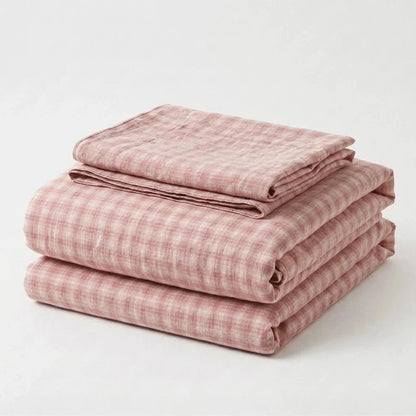 Washed Gingham Cotton Bedding Collection - WhisperLinens