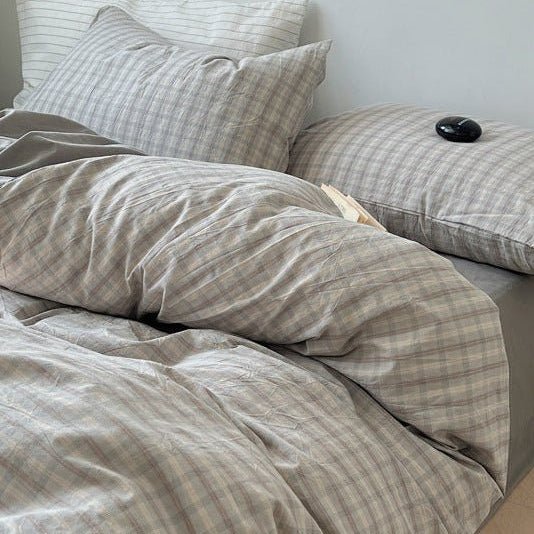 Washed Gingham Cotton Bedding Collection - WhisperLinens