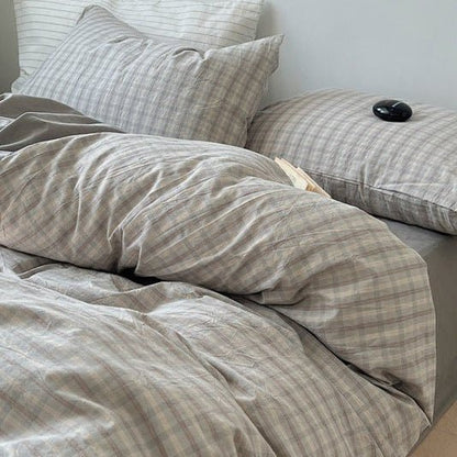 Washed Gingham Cotton Bedding Collection - WhisperLinens