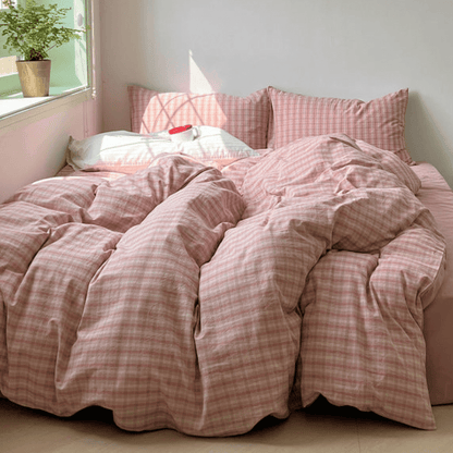 Washed Gingham Cotton Bedding Collection - WhisperLinens