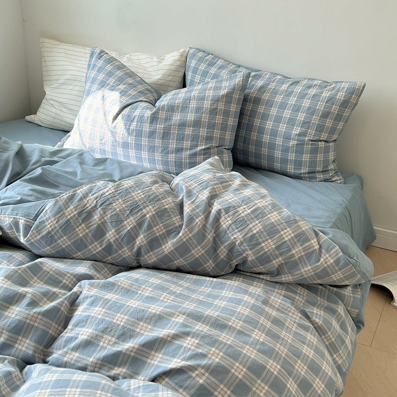 Washed Gingham Cotton Bedding Collection - WhisperLinens