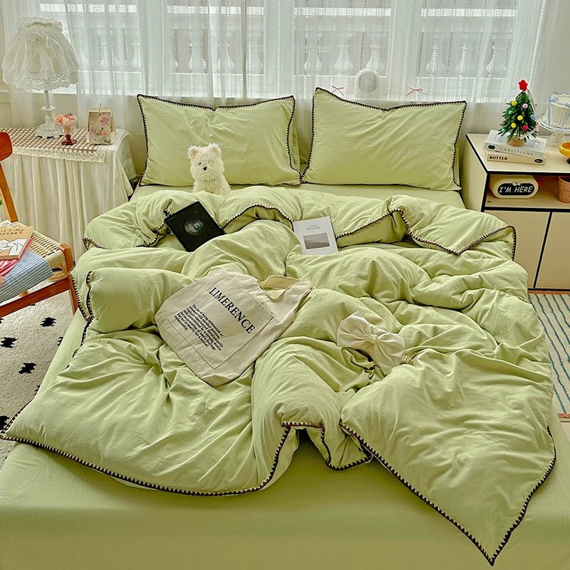 Washed Green Bedding Set