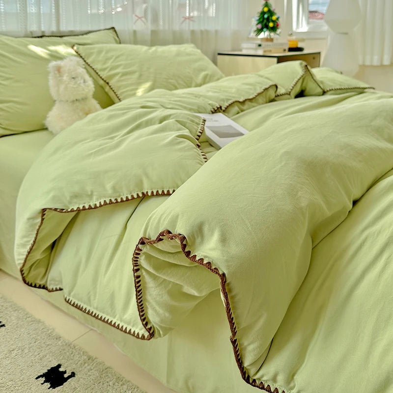 Washed Green Bedding Set