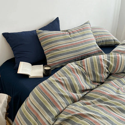 Washed Soft Stripe & Plaid Bedding Collection - WhisperLinens