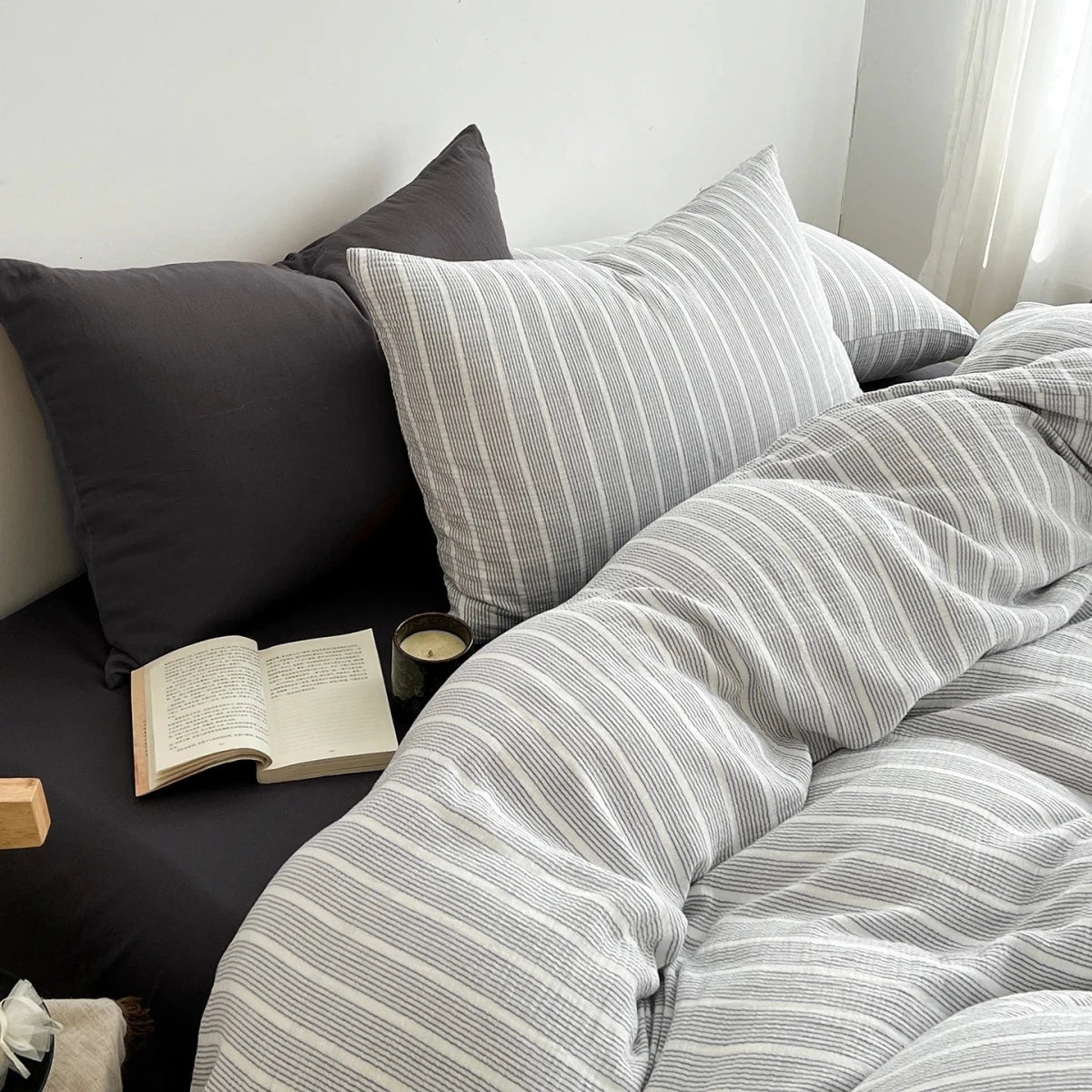 Washed Soft Stripe & Plaid Bedding Collection - WhisperLinens