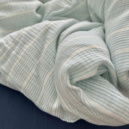 Wrenfield Crinkle Pinstripe Cotton Bedding Set - WhisperLinens