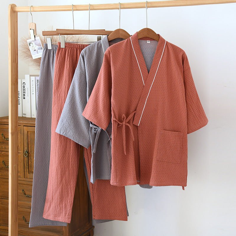 Zen Cotton Kimono Pajama Set - WhisperLinens